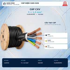 cadi sun cap cxv 5x1 5mm2 cu xlpe pvc 0 6 1kv
