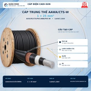 cadi sun cap trung the aawa cts w 1x25mm2 al xlpe cts pvc awa pvc w 3 6 6 7 2 kv