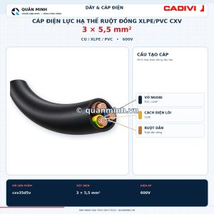 cadivi cap dien luc ha the ruot dong xlpe pvc cxv 3x5 5 600v