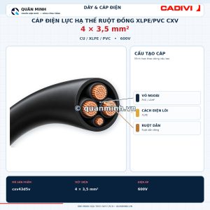 cadivi cap dien luc ha the ruot dong xlpe pvc cxv 4x3 5 600v