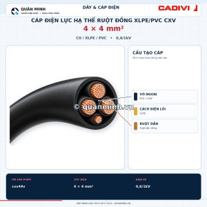cadivi cap dien luc ha the ruot dong xlpe pvc cxv 4x4 0 6 1kv