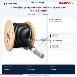 cadivi cap dien luc ha the ruot nhom xlpe pvc axv 4x35 0 6 1kv