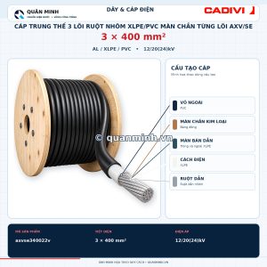 cadivi cap trung the 3 loi ruot nhom xlpe pvc man chan tung loi axv se 3x400 12 20 24 kv