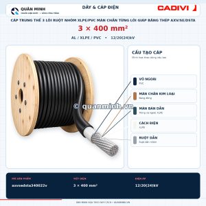 cadivi cap trung the 3 loi ruot nhom xlpe pvc man chan tung loi giap bang thep axv se dsta 3x400 12 20 24 kv