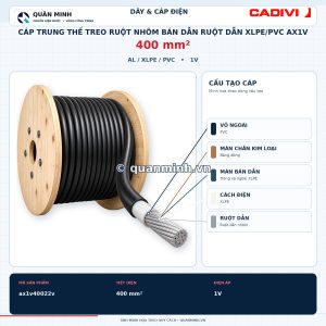 cadivi cap trung the treo ruot nhom ban dan ruot dan xlpe pvc ax1v 400 12 20 24 kv
