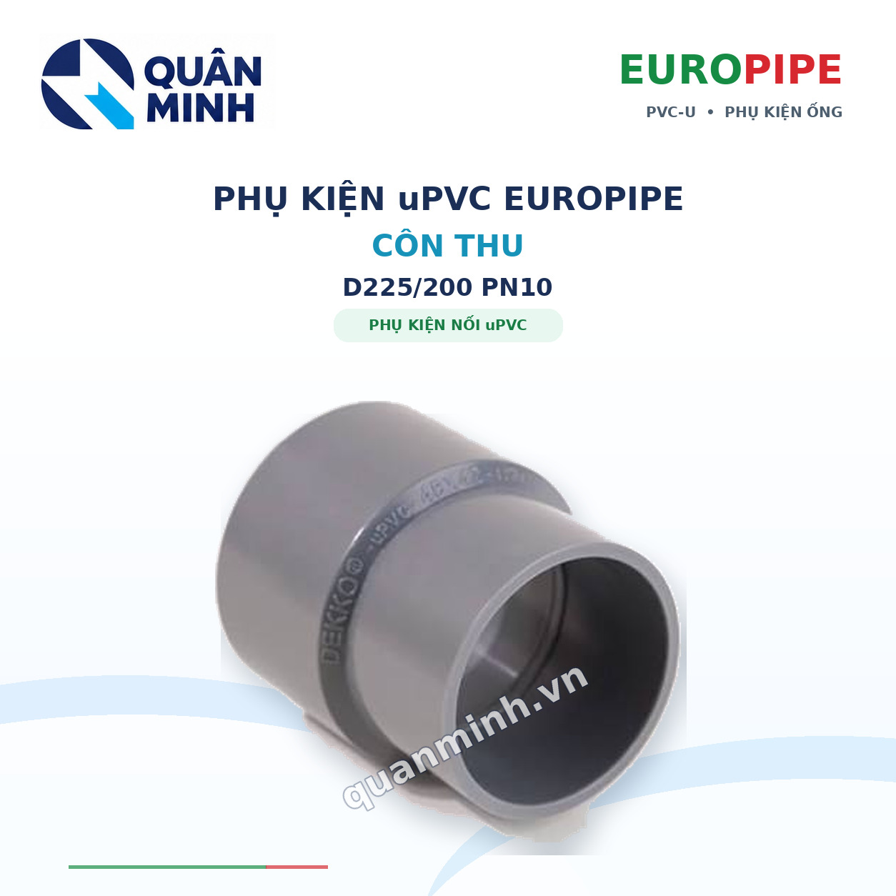 con thu upvc europipe d225 200 pn10