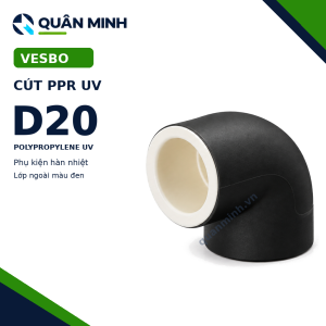 Cút 90 độ PPR Vesbo UV D20 màu đen