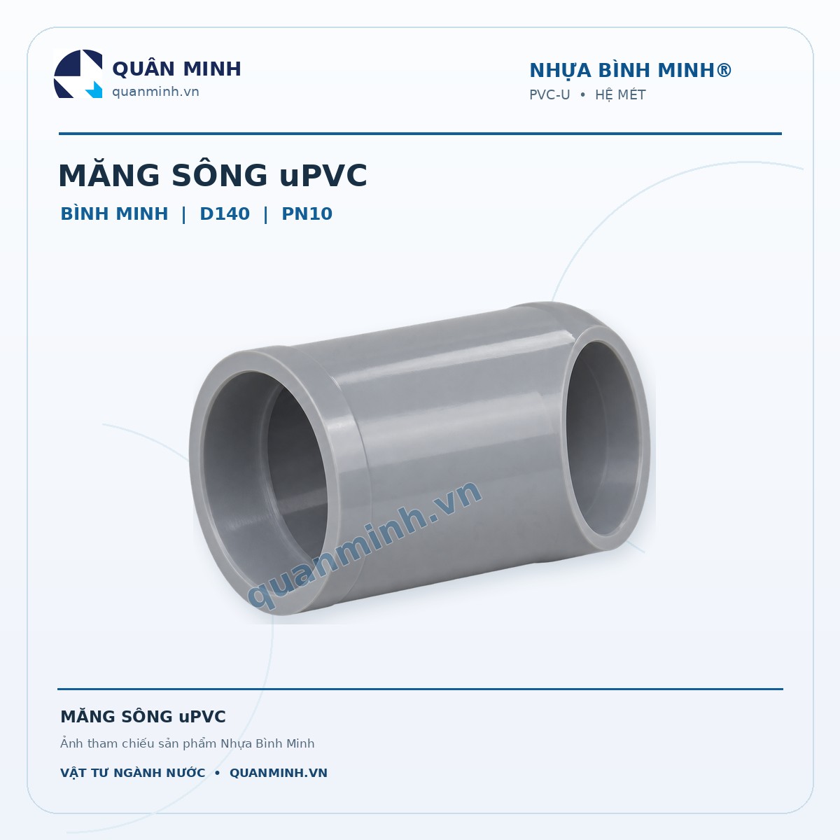 mang song upvc binh minh d140 pn10