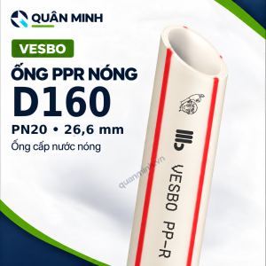 Ống PPR Vesbo nóng D160 PN20, độ dày 26,6 mm