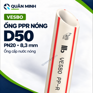 Ống PPR Vesbo nóng D50 PN20 dùng cho hệ thống nước nóng