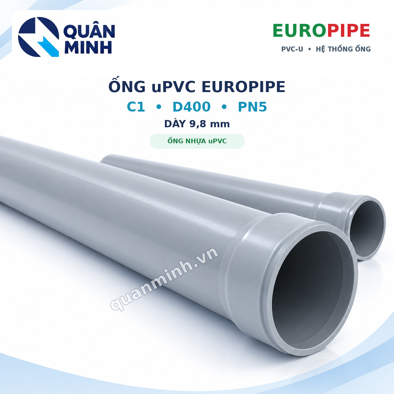 ong upvc europipe c1 d400 pn5 day 9 8 mm