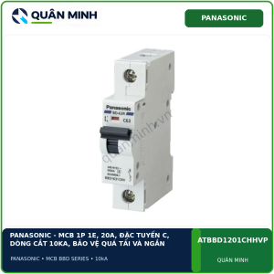 panasonic mcb 1p 1e 20a ac tuyen c dong cat 10ka bao ve qua tai va ngan mach
