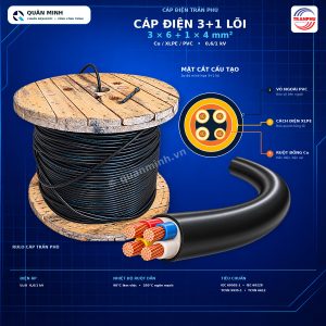 tran phu cap dien 3 plus 1 loi cu xlpe pvc 3x6 plus 1x4 cxv3614t